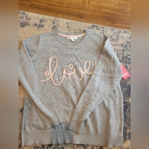Women's Size L "Love" Sweater by Celebrate Together NWT
